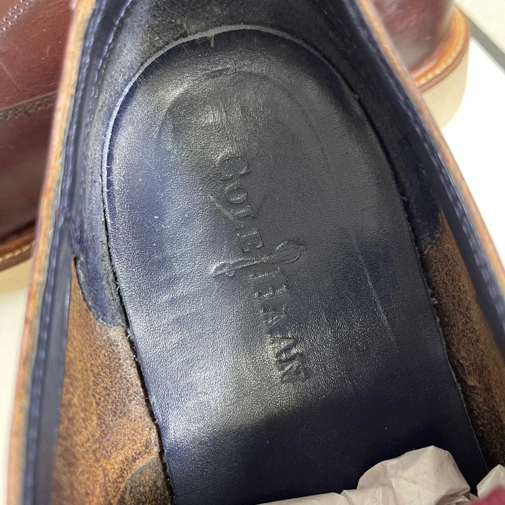 Cole Haan Brown Leather Plain Toe Casual Oxford Shoes Lace up Men's Size 10.5 M